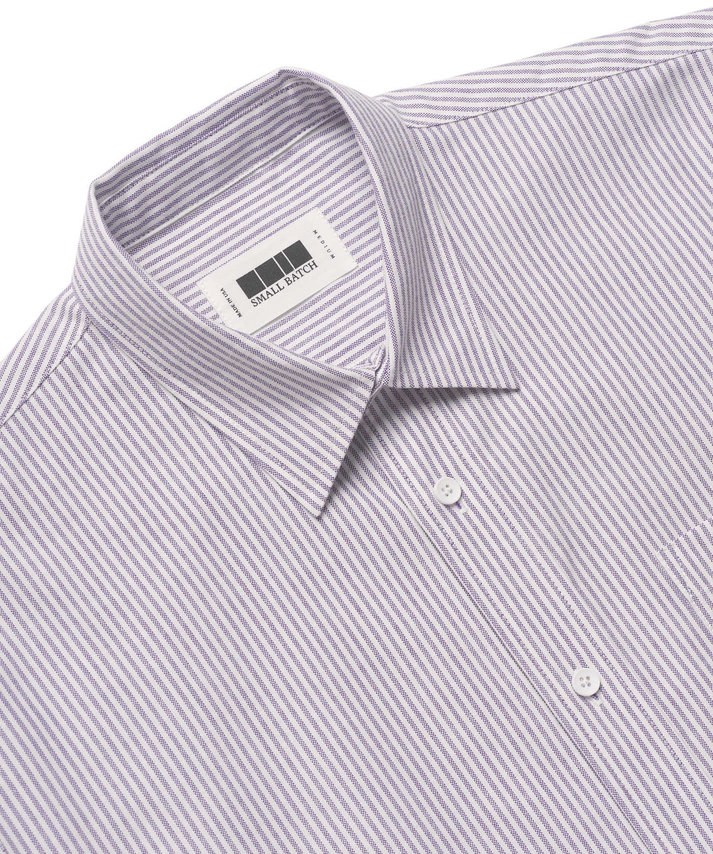 Lavender White Japanese Cotton Oxford Stripe Dress Shirt