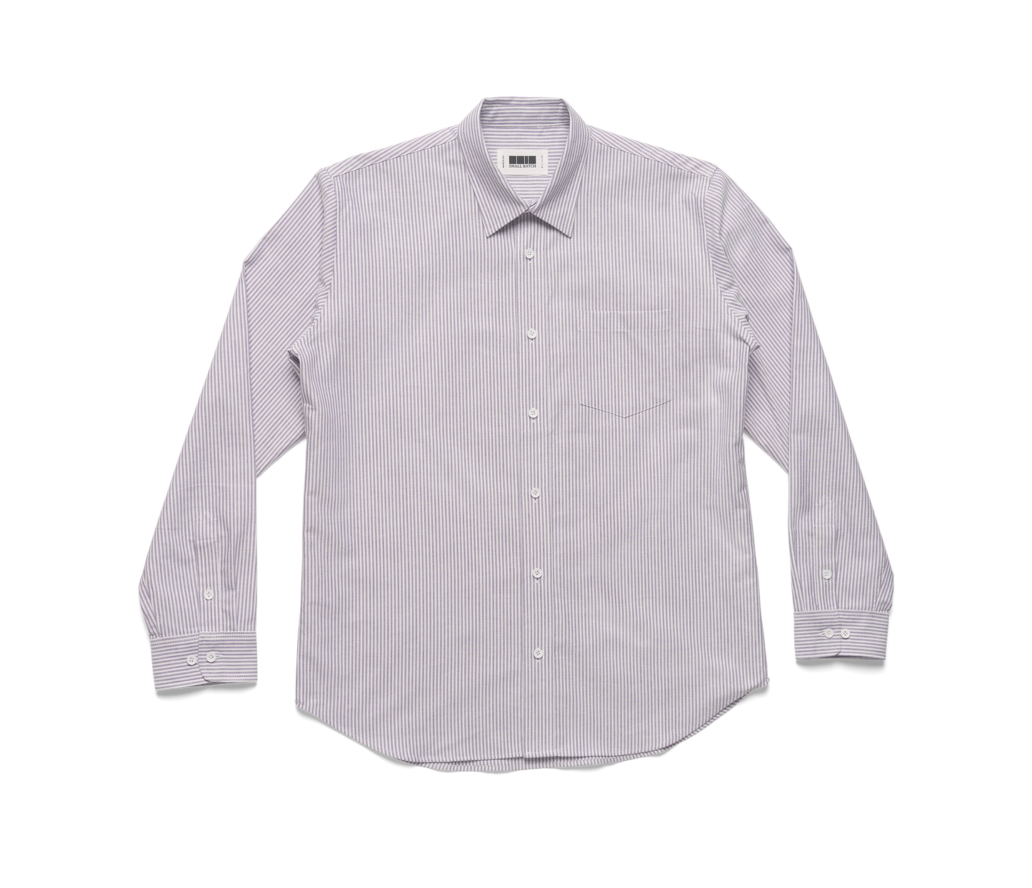 Lavender White Japanese Cotton Oxford Stripe Dress Shirt