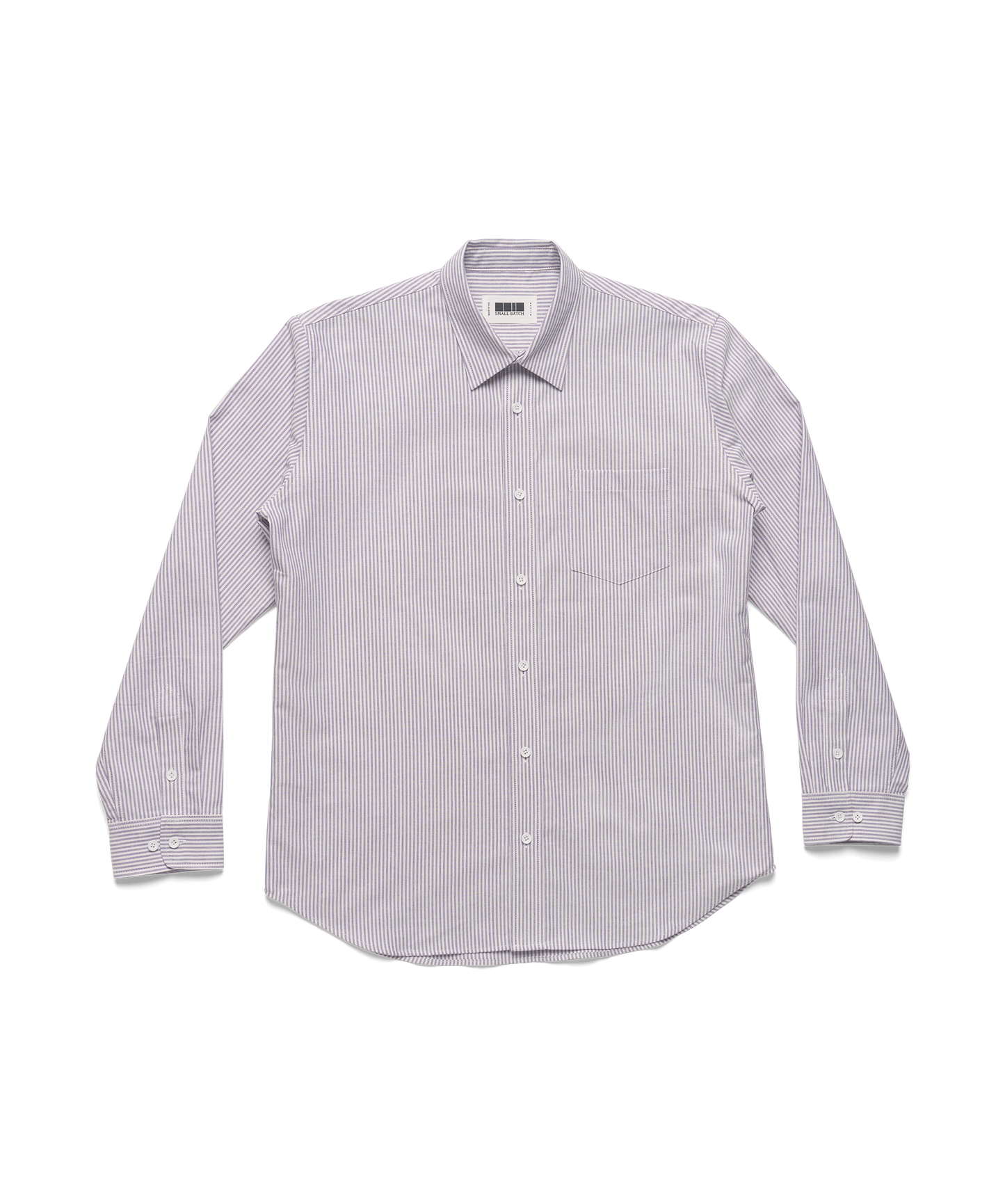 Lavender White Japanese Cotton Oxford Stripe Dress Shirt