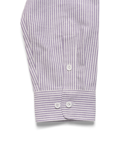 Lavender White Japanese Cotton Oxford Stripe Dress Shirt