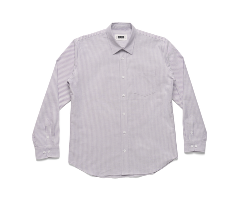 Lavender White Japanese Cotton Oxford Stripe Dress Shirt