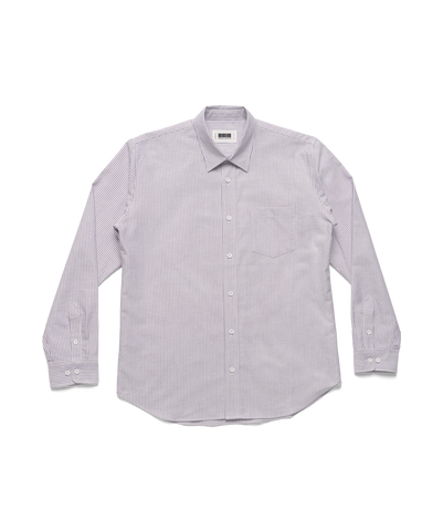 Lavender White Japanese Cotton Oxford Stripe Dress Shirt