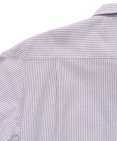 Lavender White Japanese Cotton Oxford Stripe Dress Shirt
